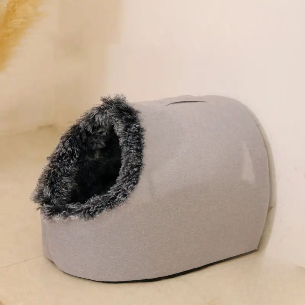 Maison-coussin d’hiver pour chat – Nid chaud épaissi, design grotte ultra-confort