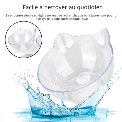 Bol surélevé 15° Zoo Chic™ – Confort & bien-être pour chats et petits chiens