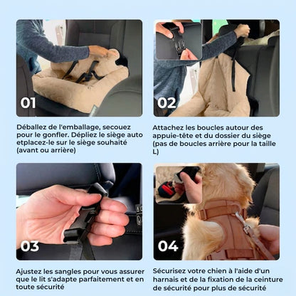 Siège Auto Rafraîchissant pour Chien — Frais & Serein tout l'Été