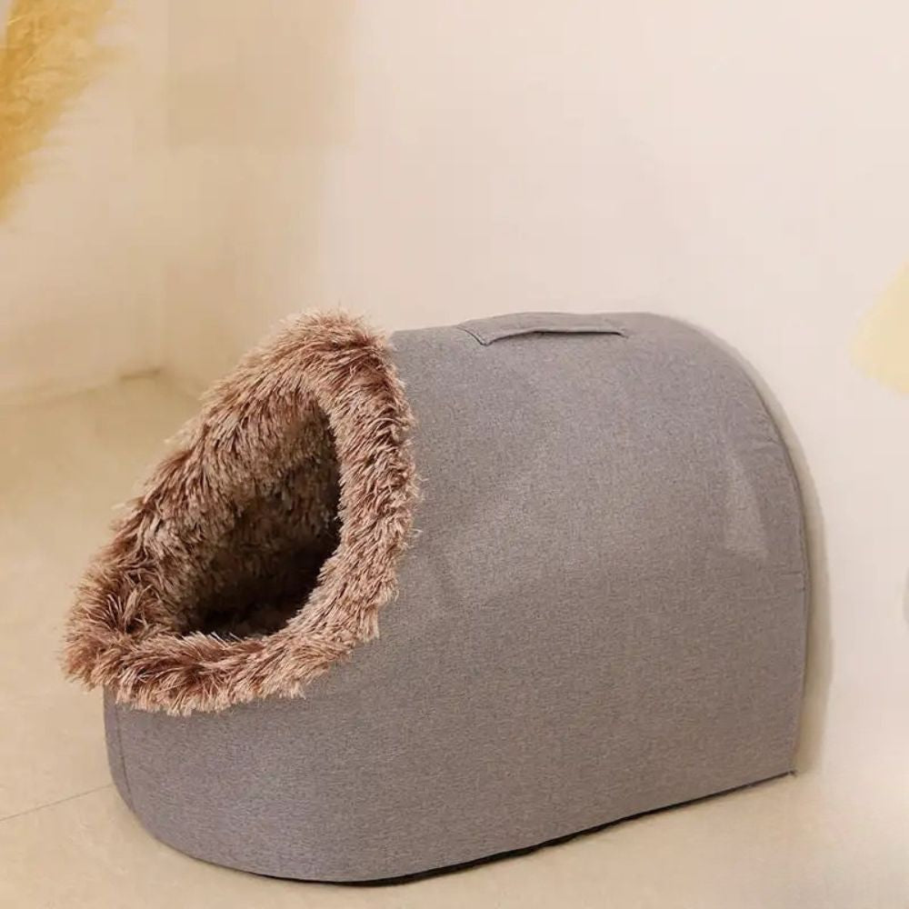 Maison-coussin d’hiver pour chat – Nid chaud épaissi, design grotte ultra-confort