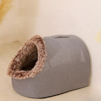 Maison-coussin d’hiver pour chat – Nid chaud épaissi, design grotte ultra-confort