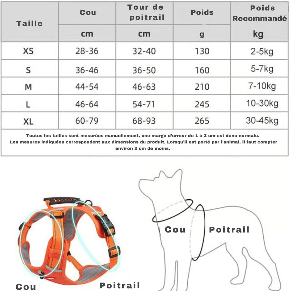 Harnais anti-traction réfléchissant