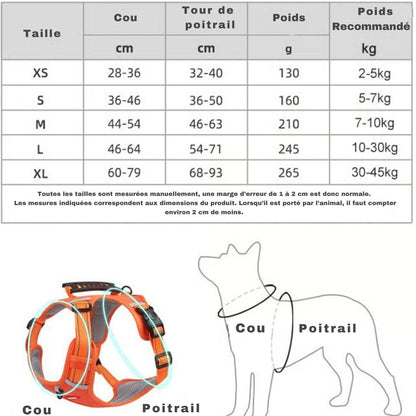 Harnais anti-traction réfléchissant