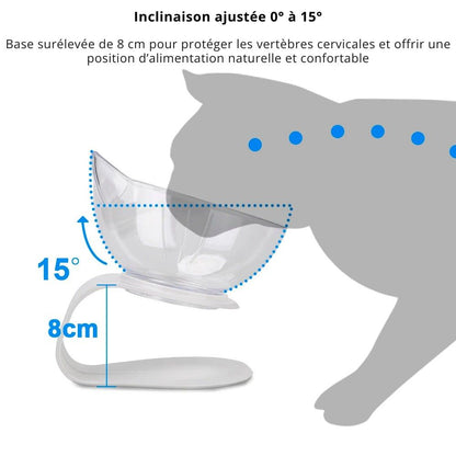 Bol surélevé 15° Zoo Chic™ – Confort & bien-être pour chats et petits chiens